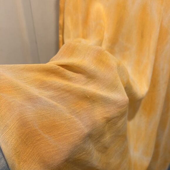 Shoreline Coverup Midi Sundress One Size Rayon Yellow Tie Dye Boho Hippie Beach - Picture 8 of 9
